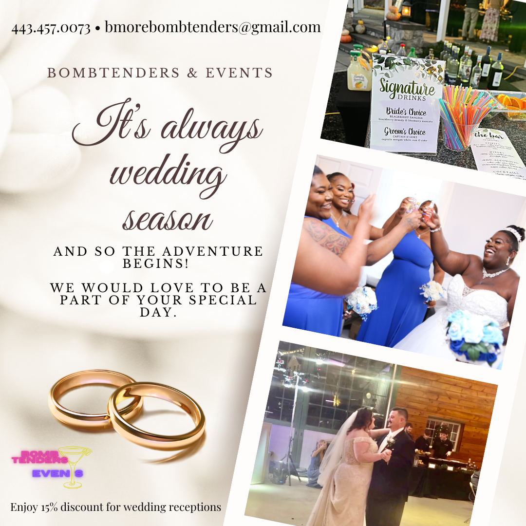 Wedding bartending by Bombtenders & Events LLC in Baltimore, MD