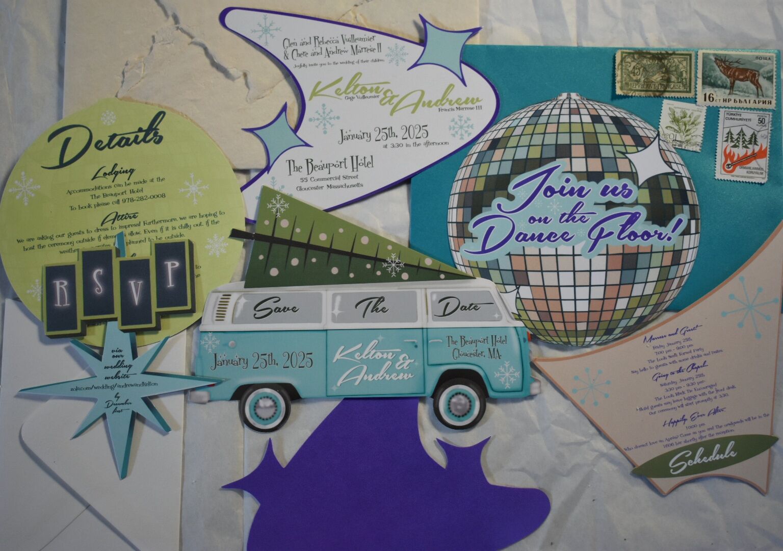 Wedding invitations by Dear Darling Design Studio in Baltimore, MD