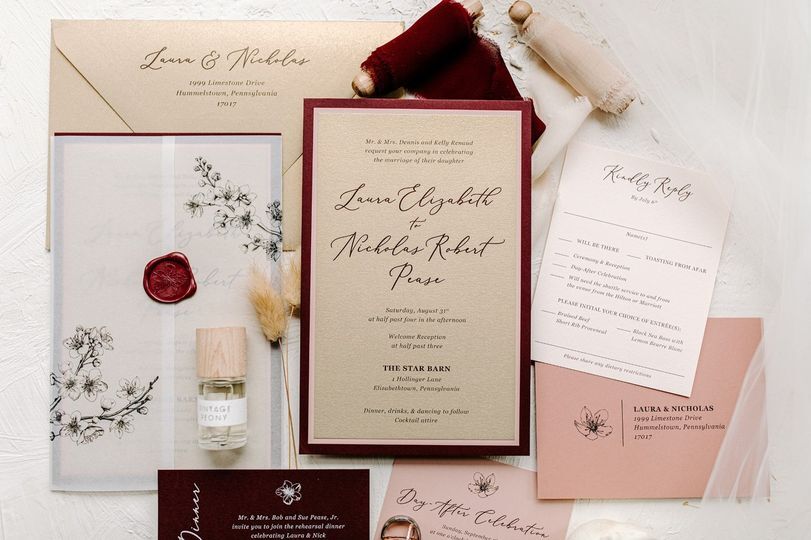 Wedding invitations by Kelly Joyce Design in Washington, DC