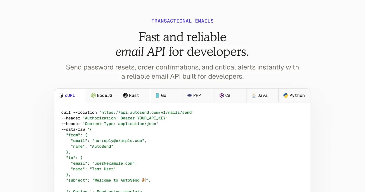 AutoSend: Email Service Based on Sending Volume