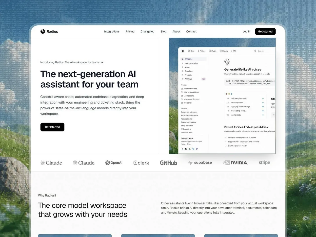 Radius: AI Workspace Template for Next-Gen Platforms preview