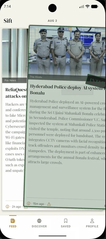 Personalized News for Signal-First Intelligence